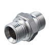 Hexagon double nipple 400 bar type NN-C in stainless steel with 60° cone, male thread 1/4" NPT